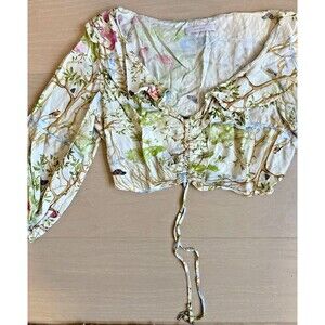 Lez a Lez Cottagecore Crop Top Romantic Ruffled Fairy Garden Spring Summer Top S